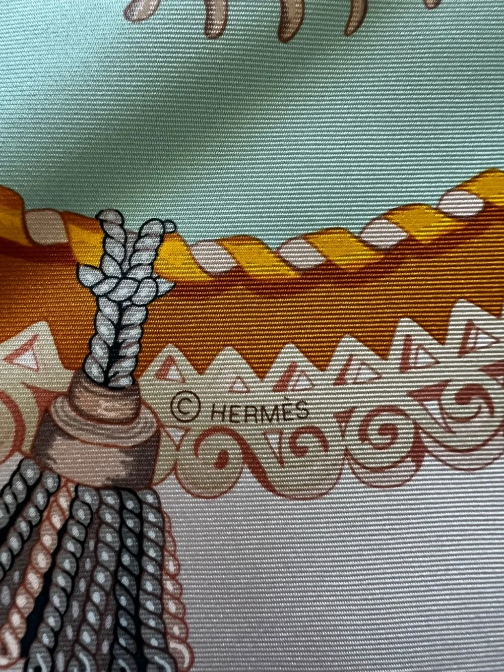 Authenticated Hermès Paris Pegase Silk Scarf, made in France